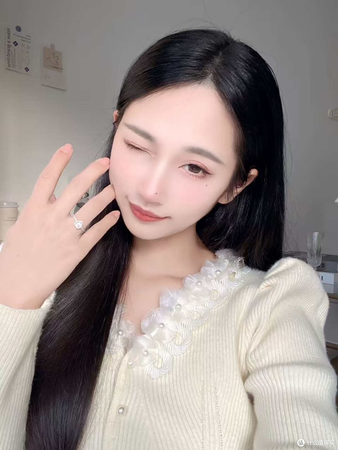 金色心形光环戒指,精致不挑场合的日常款