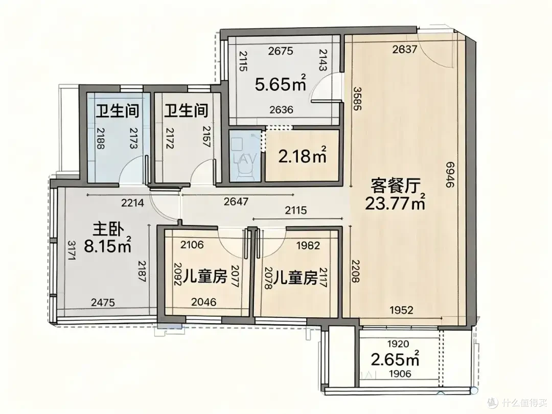 香港70㎡三室一厅,功能齐全动线丝滑,榨干每平米