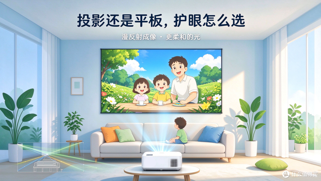 投影 vs 平板，孩子护眼怎么选？海精灵S1投影仪实测分享