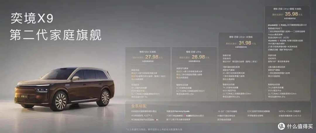27.98万起,四激光雷达+ADS 5,奕境X9携华为全家桶抵达战场