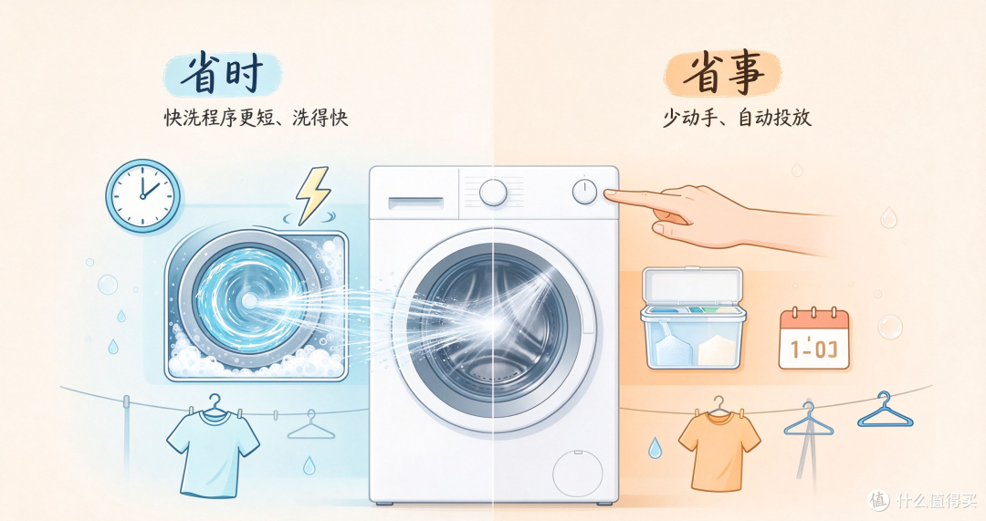 上班族选滚筒洗衣机：省时看三段等待，省事看四处操作
