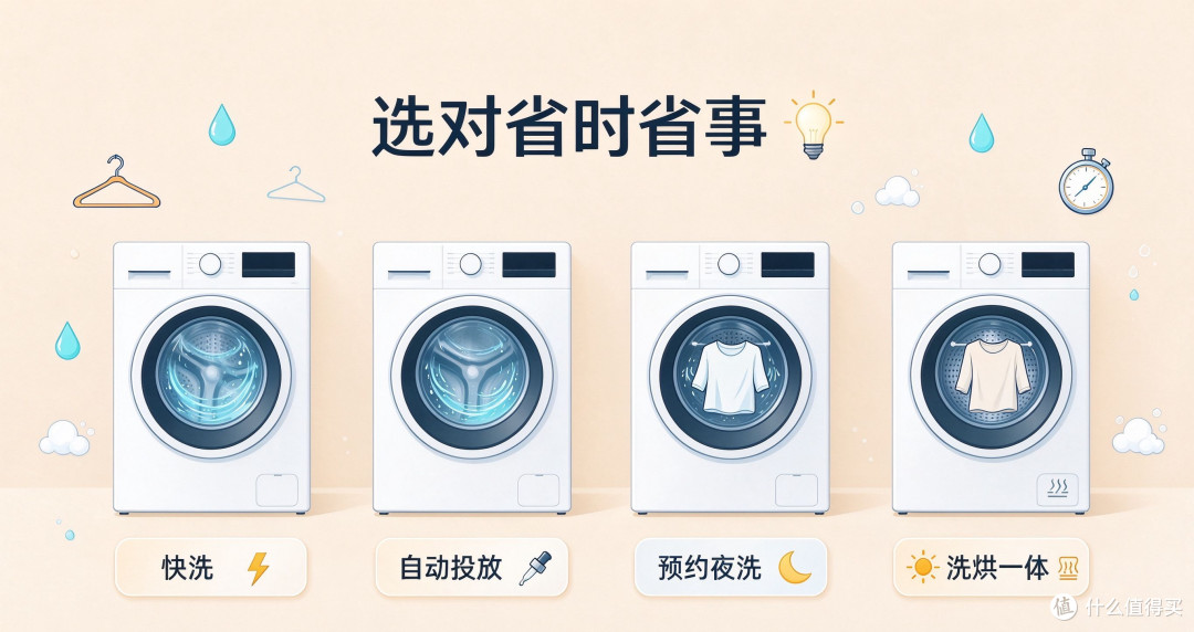 上班族选滚筒洗衣机：省时看三段等待，省事看四处操作