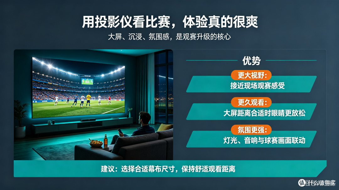 投影仪营造沉浸式观赛体验