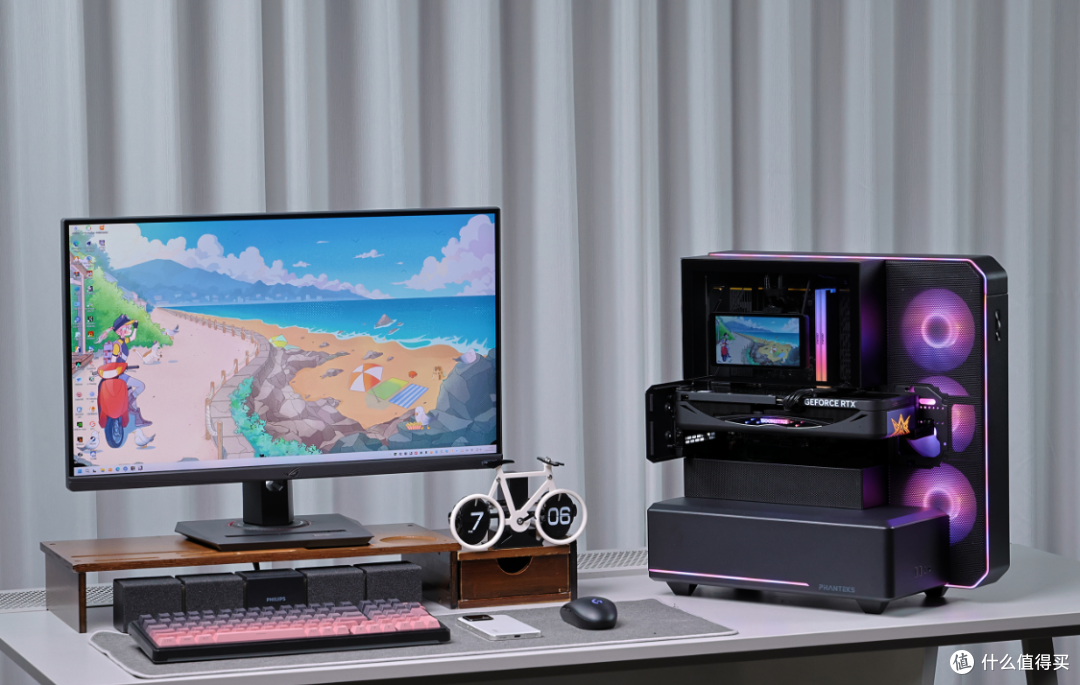 半开放式主机?98X3D+5080星曜+48G大内存+追风者雕堡EX5 MAX机箱