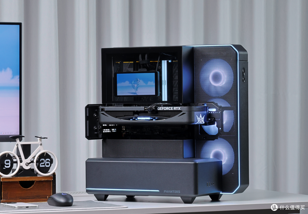半开放式主机?98X3D+5080星曜+48G大内存+追风者雕堡EX5 MAX机箱