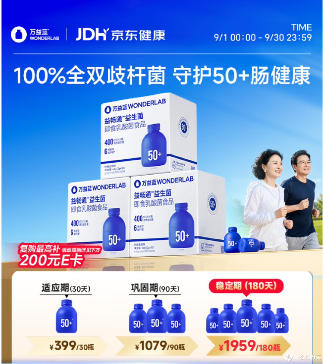 万益蓝WONDERLAB 50岁+中老年肠胃益生菌90瓶 双歧杆菌 购买分析