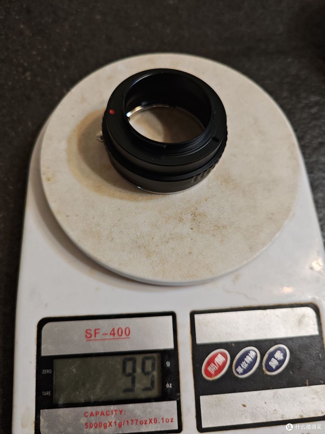 转接环单独上秤：99 克
