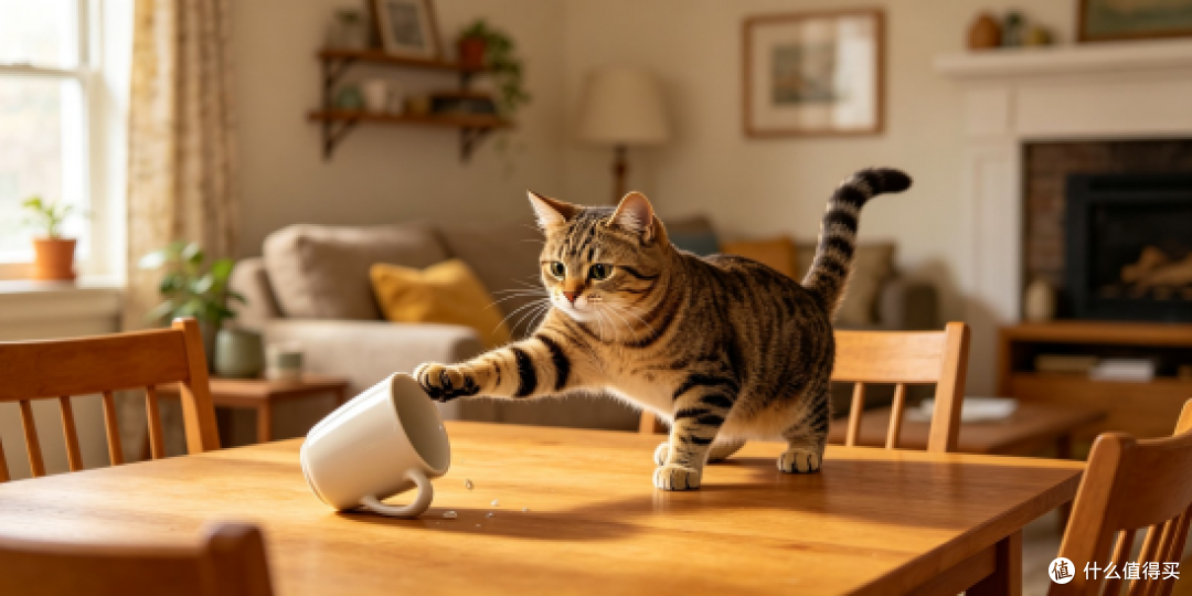 猫为啥总爱把桌上的东西扒拉下去?它可没觉得这是坏事