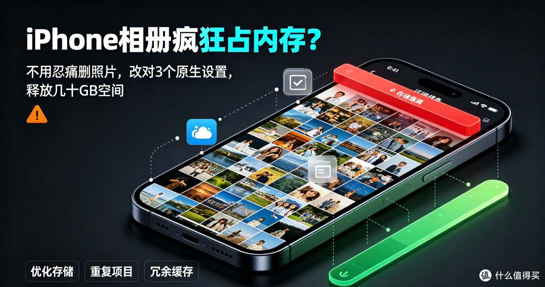 iPhone相册占内存?无需删照片!3个原生隐藏开关,一键清出几十G
