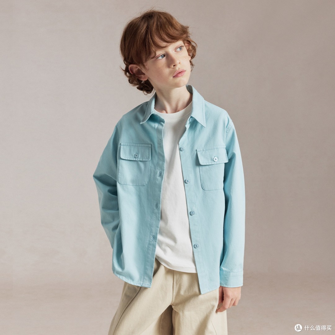 ELLEkids男童浅蓝工装衬衫 简单说说