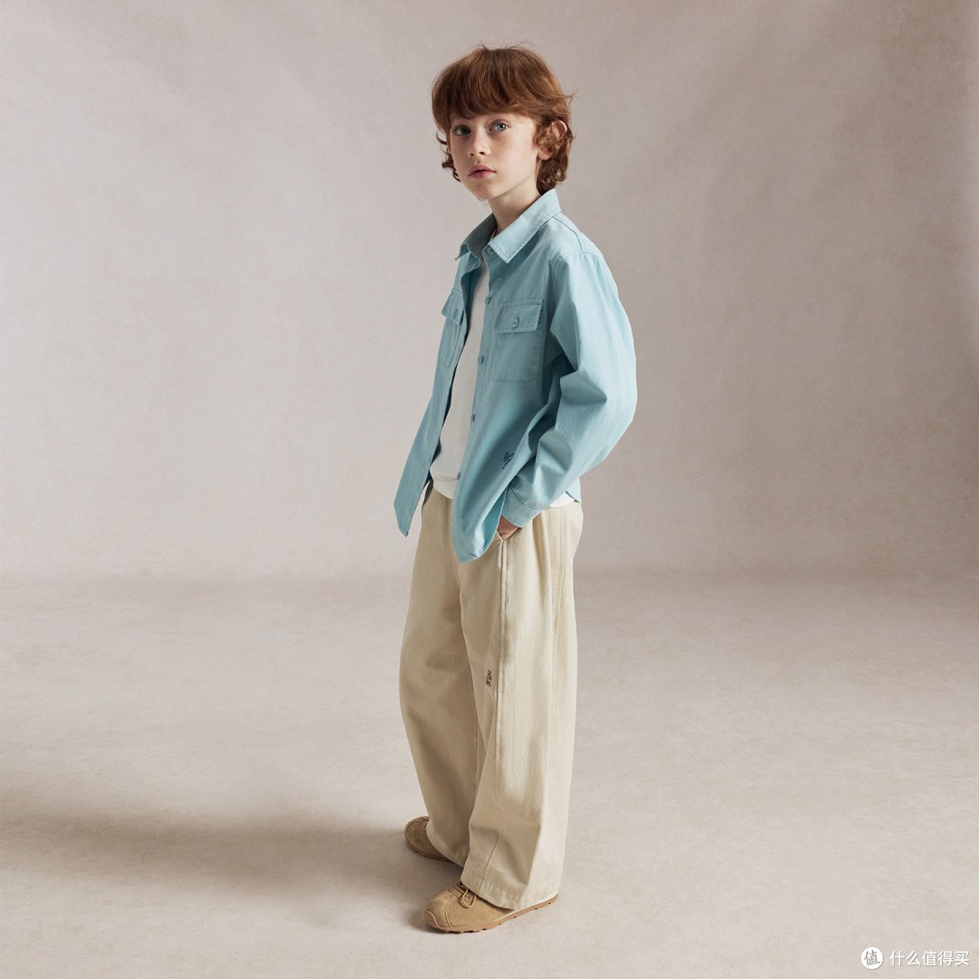 ELLEkids男童浅蓝工装衬衫 简单说说