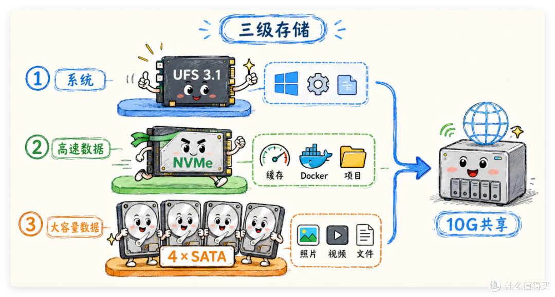 双雷电 4+NPU+18A,新一代低功耗 CPU 四盘位 NAS