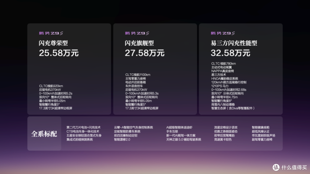 纯电续航最高1100km,25.58万起的腾势Z9S,三个配置怎么选?