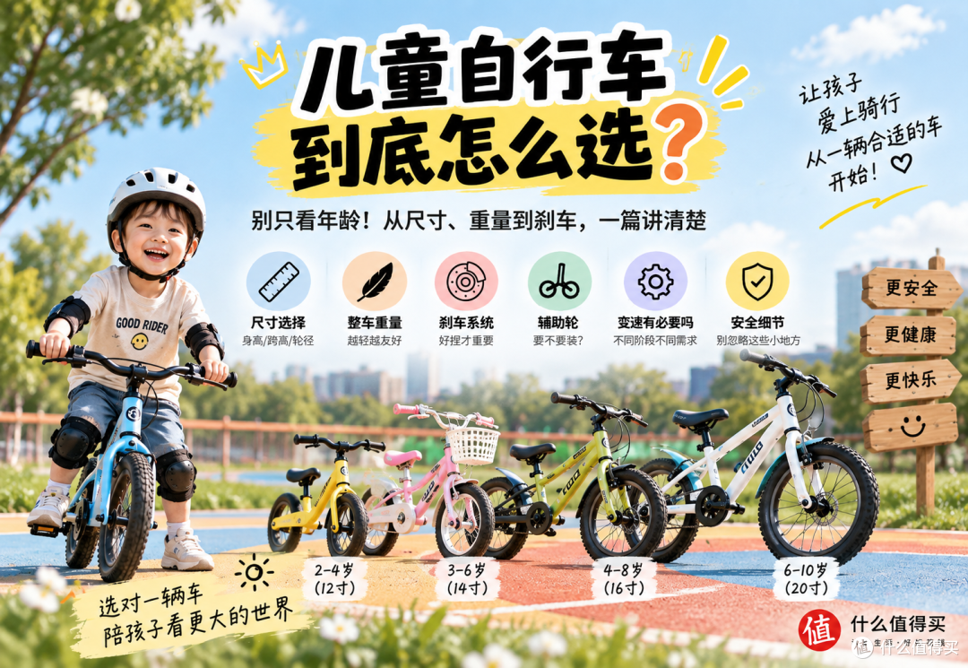 儿童自行车到底怎么选?别只看年龄!从尺寸重量到刹车一篇讲清楚