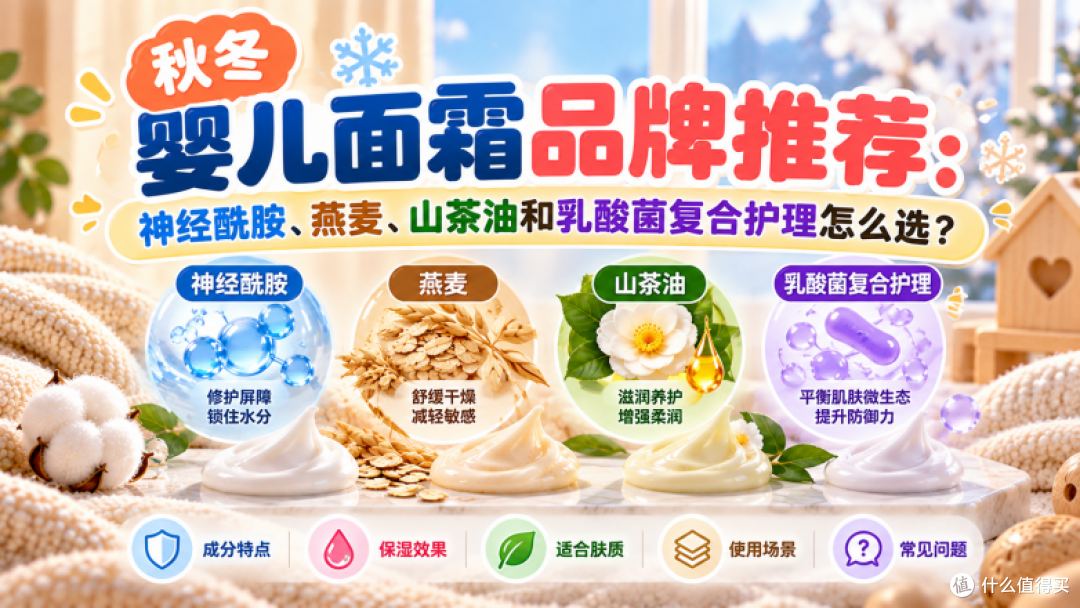 秋冬婴儿面霜:神经酰胺、燕麦、山茶油和乳酸菌复合护理怎么选?