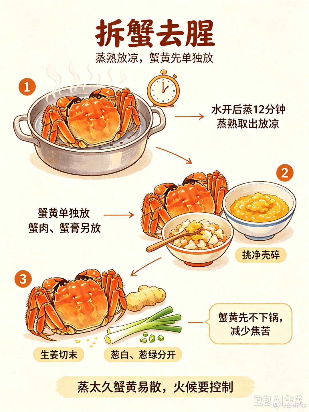 家庭版蟹黄面去腥熬制指南