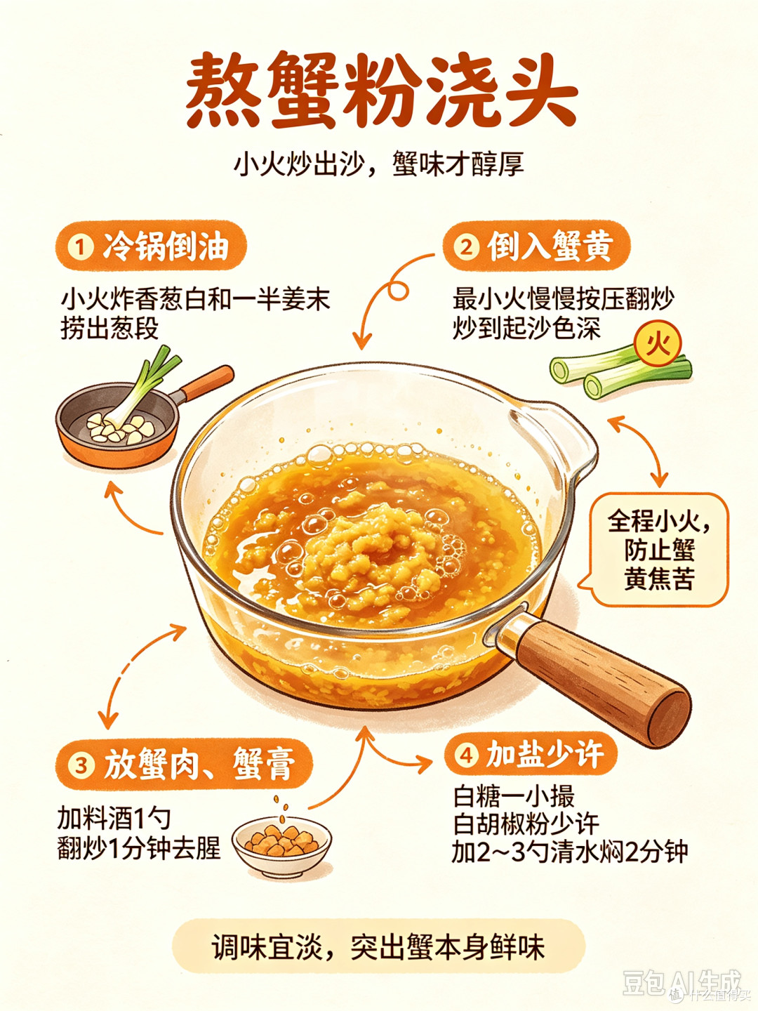家庭版蟹黄面去腥熬制指南