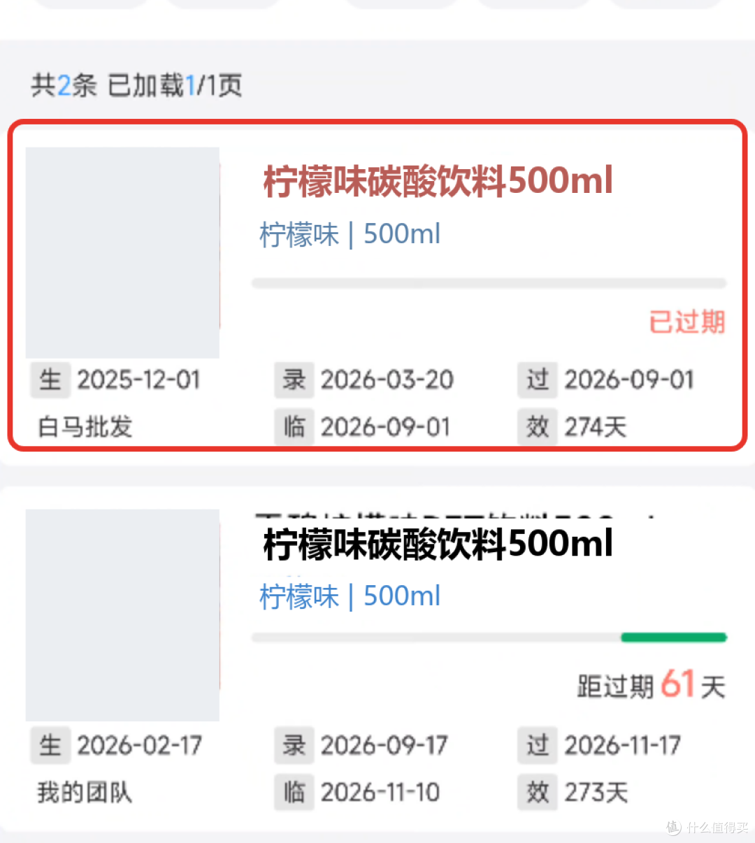 录完的商品列表