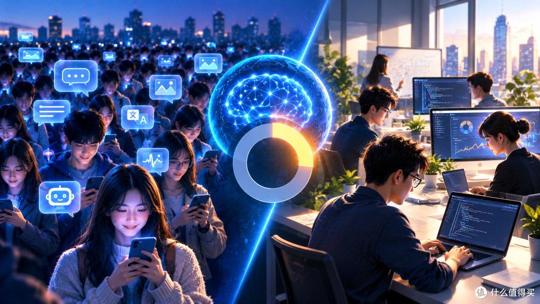 7亿人用上了AI,只有32.5%拿它交活