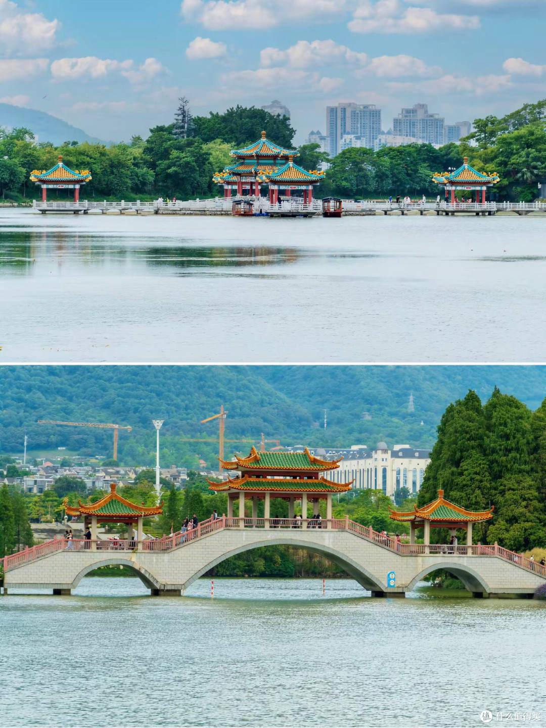肇庆七星岩环湖夜景美到沦陷. 白天看山夜晚逛夜市
