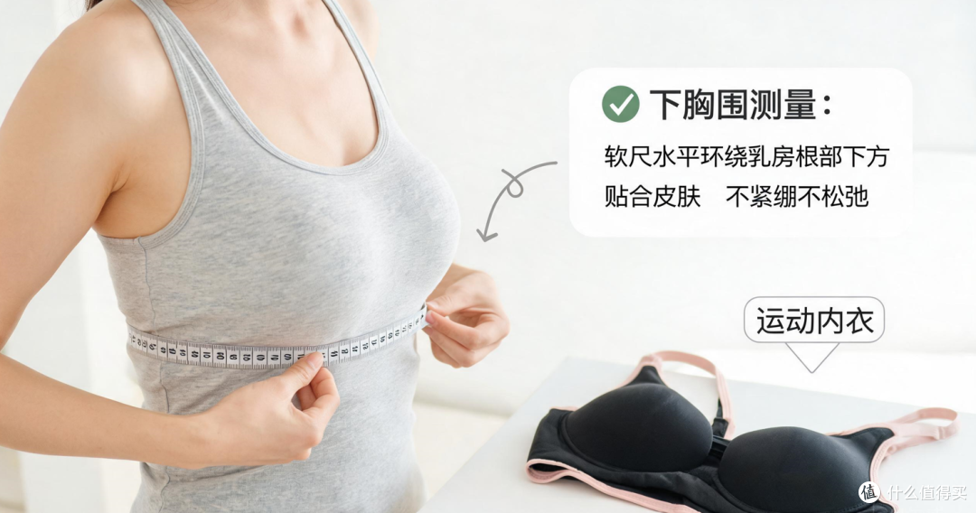 下胸围要在呼气时贴乳根量，别吸气收腹