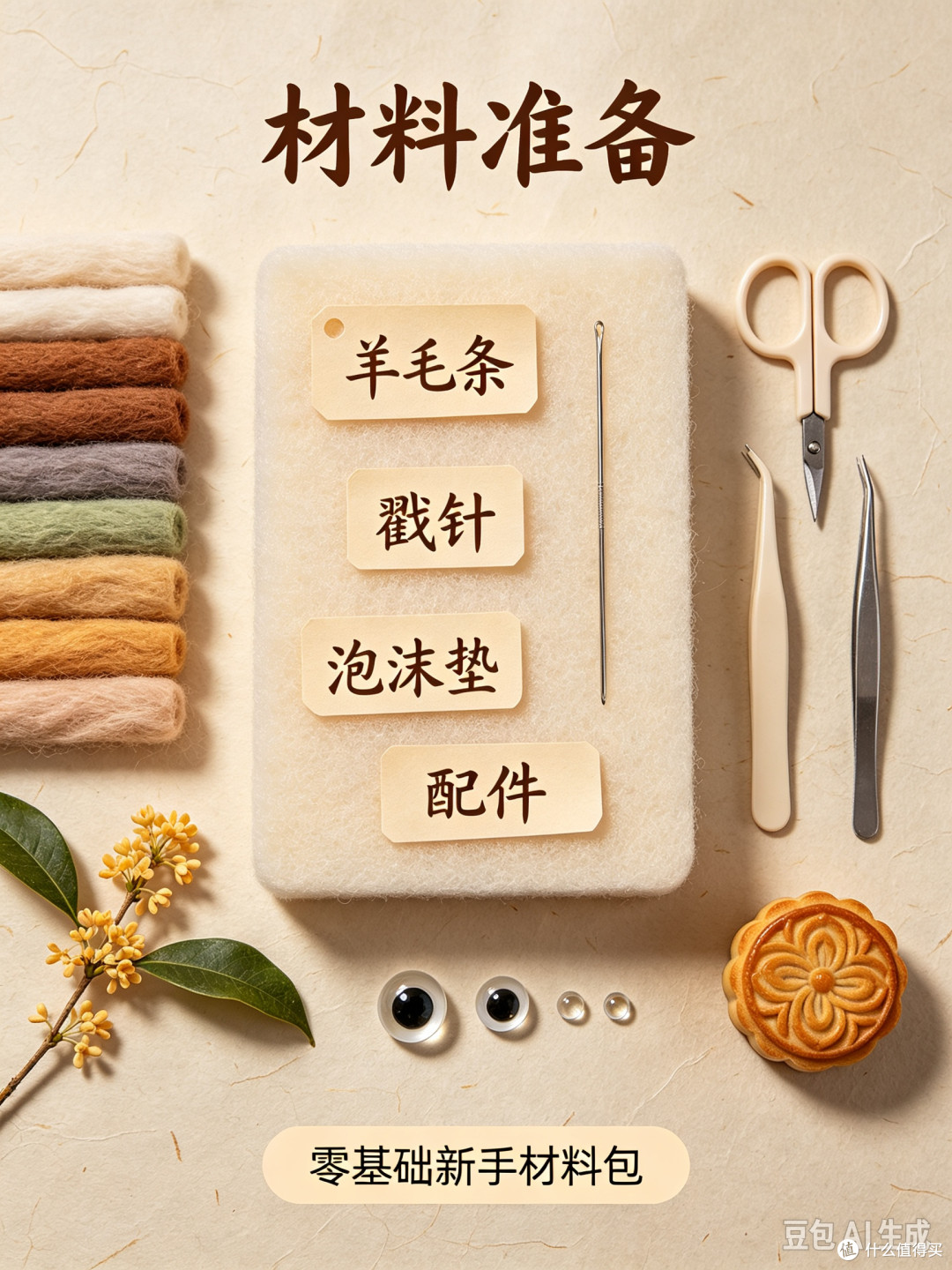 双节宅家制作羊毛毡小兔