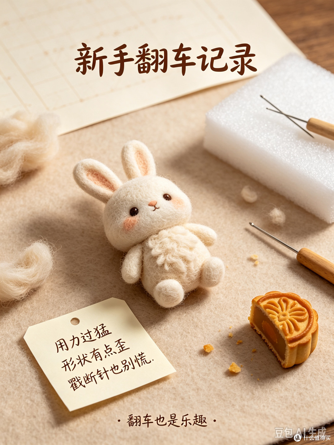 双节宅家制作羊毛毡小兔