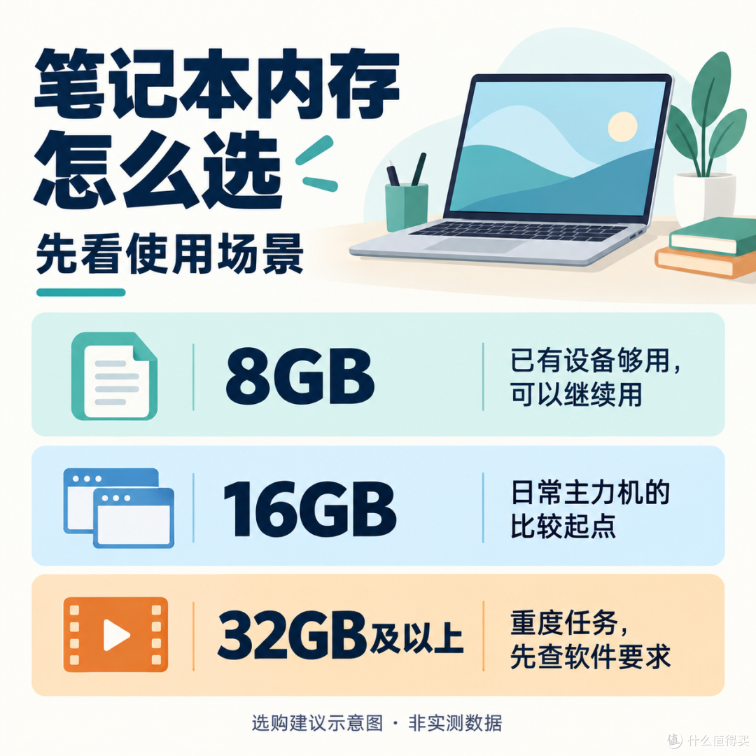 笔记本8GB、16GB、32GB怎么选?先看使用场景