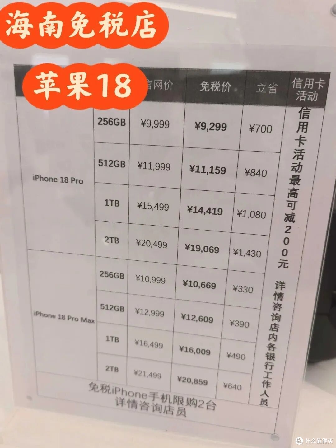[琼版]免税 iPhone 18 Pro 来了！立省上千元