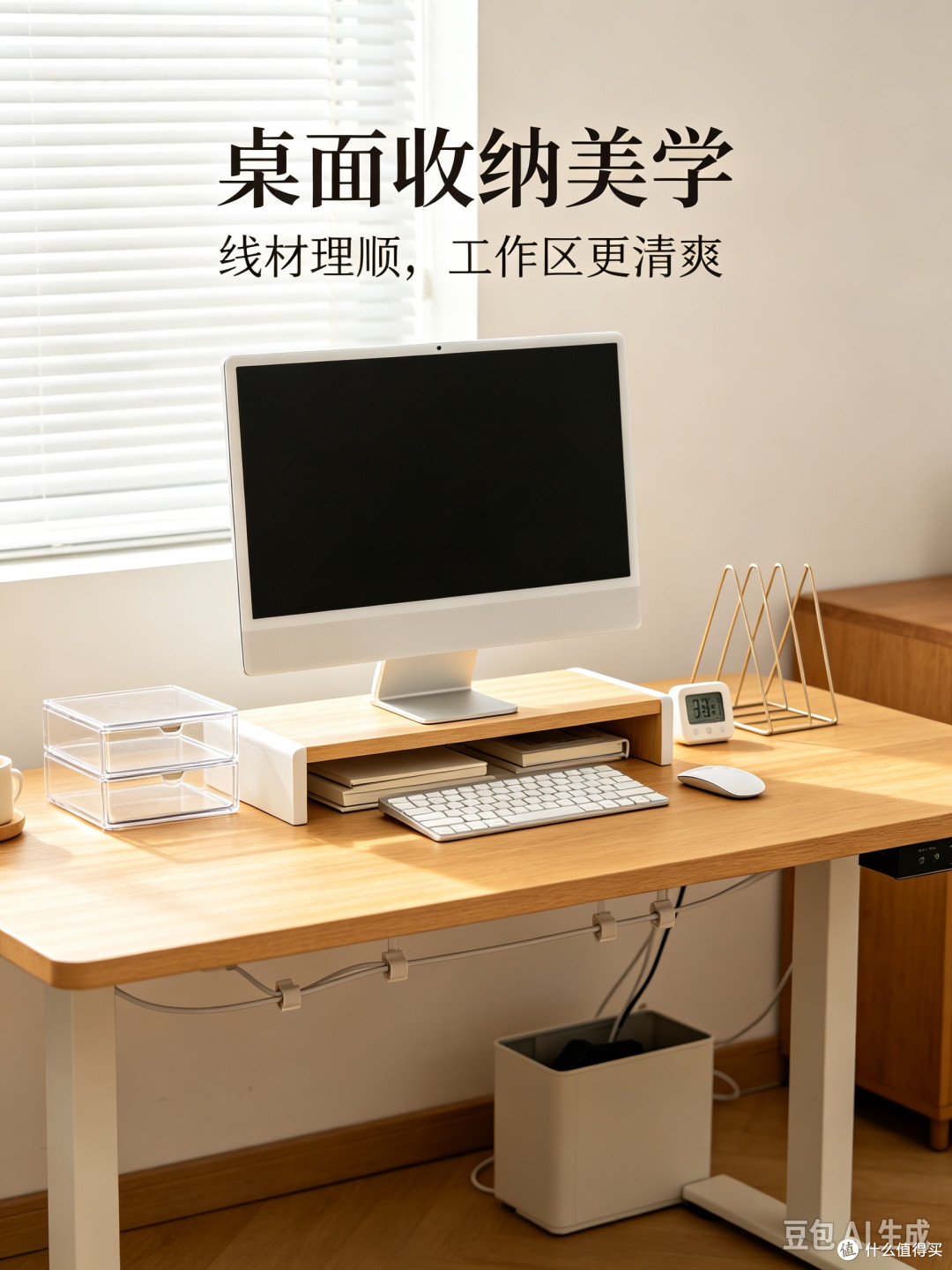 桌面收纳美学|线材整理+高效摆件,打造舒服工作区