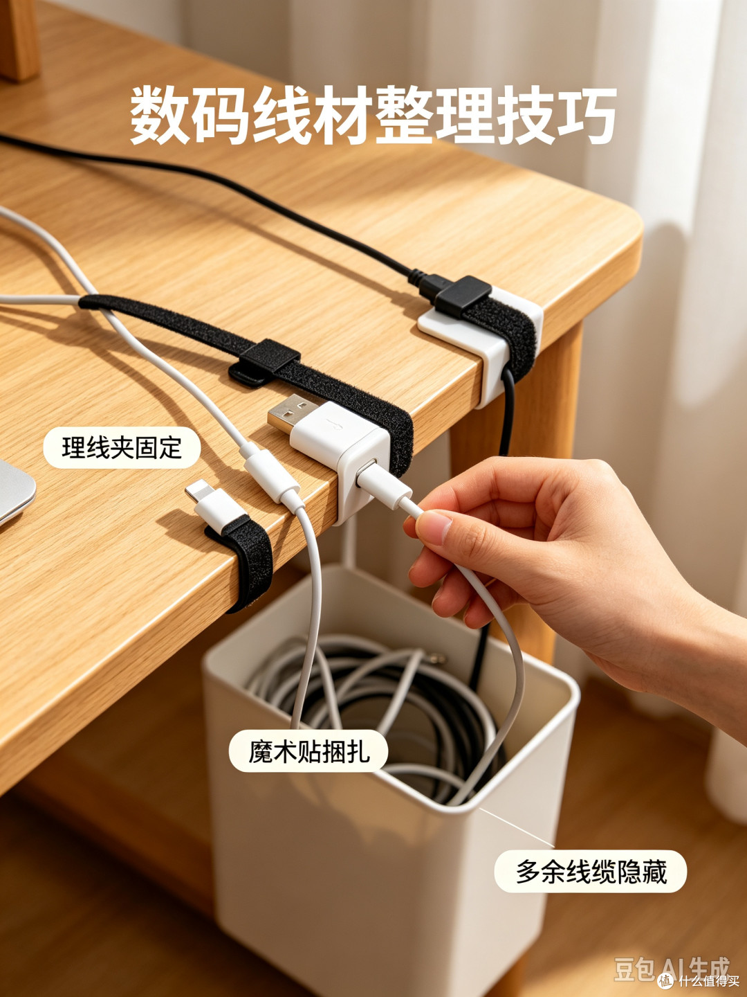 桌面收纳美学|线材整理+高效摆件,打造舒服工作区