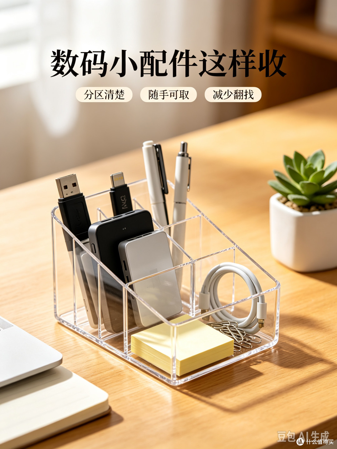 桌面收纳美学|线材整理+高效摆件,打造舒服工作区