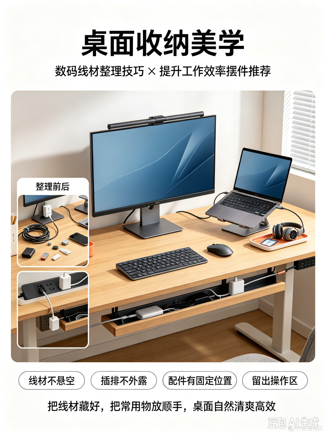 告别线材缠绕,打造高效治愈工位