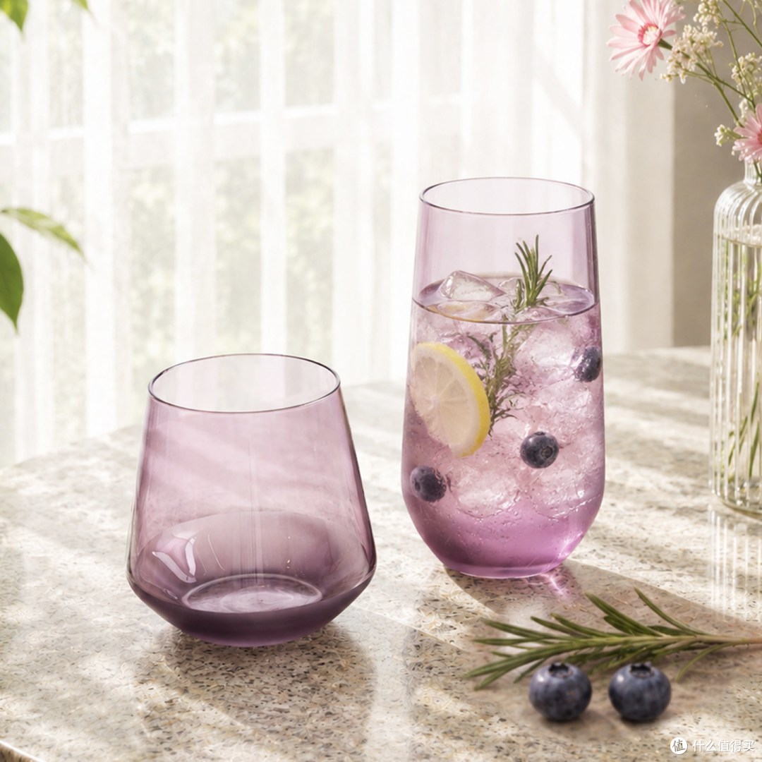 紫色手工水晶高脚杯 简单说说
