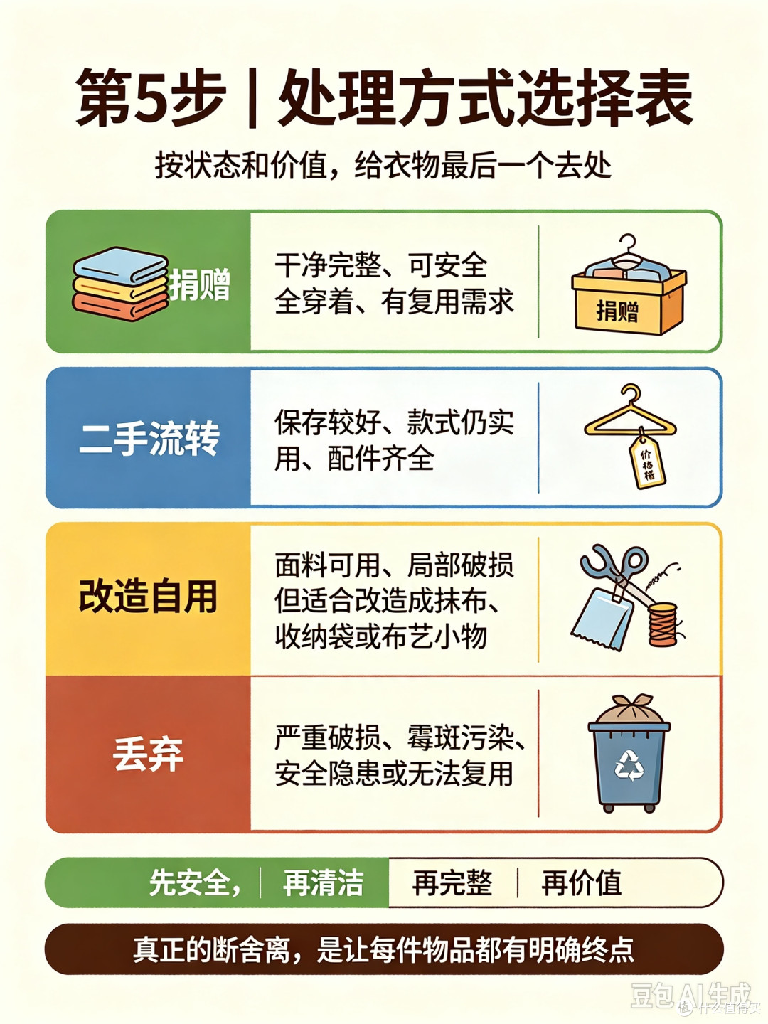 闲置物品捐赠与丢弃判断流程