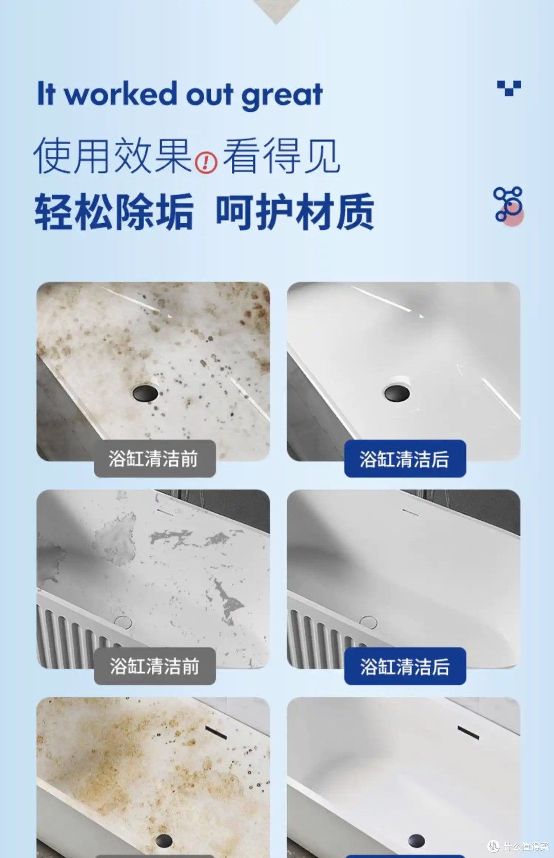 浴室水垢清洁实测与效果分析