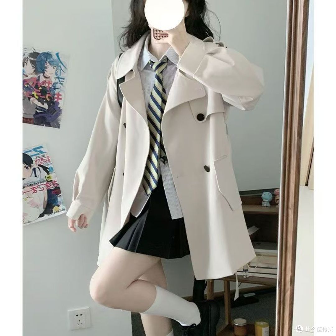 谁懂！奶咖色JK风衣温柔整个秋冬✨