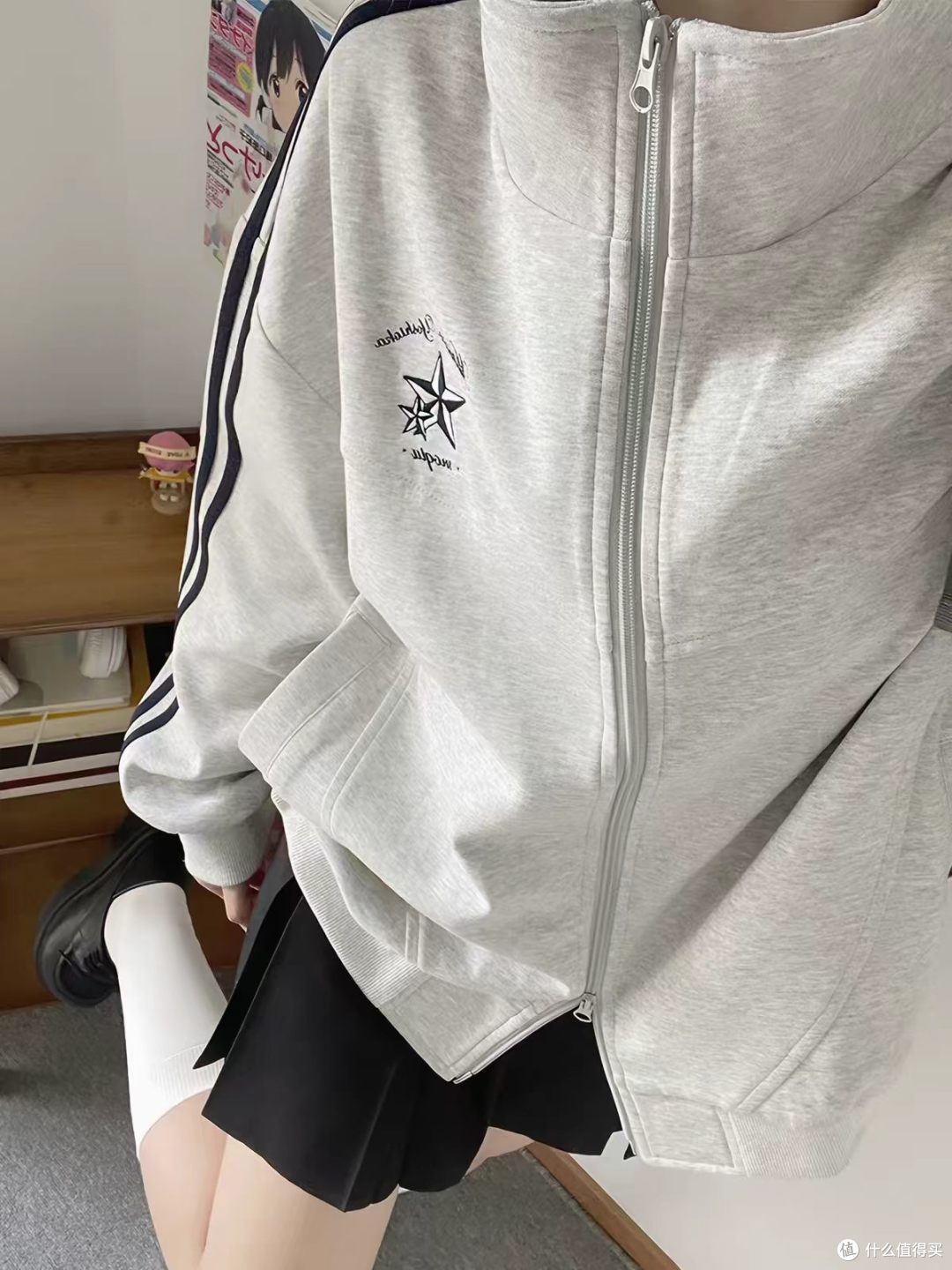 早春灰调JK卫衣✨千折星温柔百搭封神