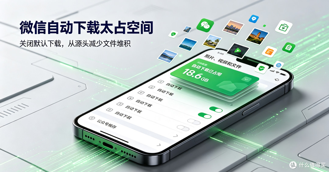 微信自动下载太占空间?关闭这4个开关,立刻减少文件堆积