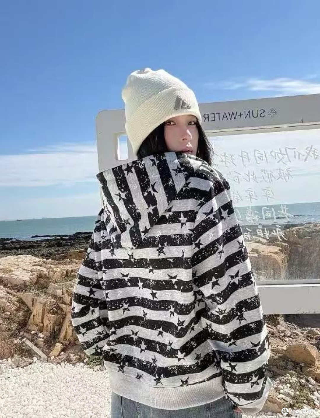 阿迪达斯男女同款绒线帽休闲搭配