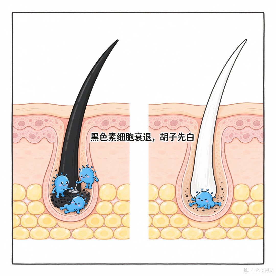 黑色素细胞衰退胡子先白