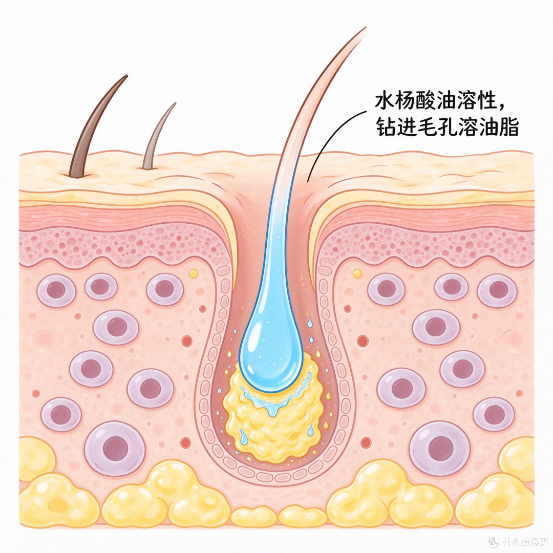 水杨酸钻进毛孔溶油脂
