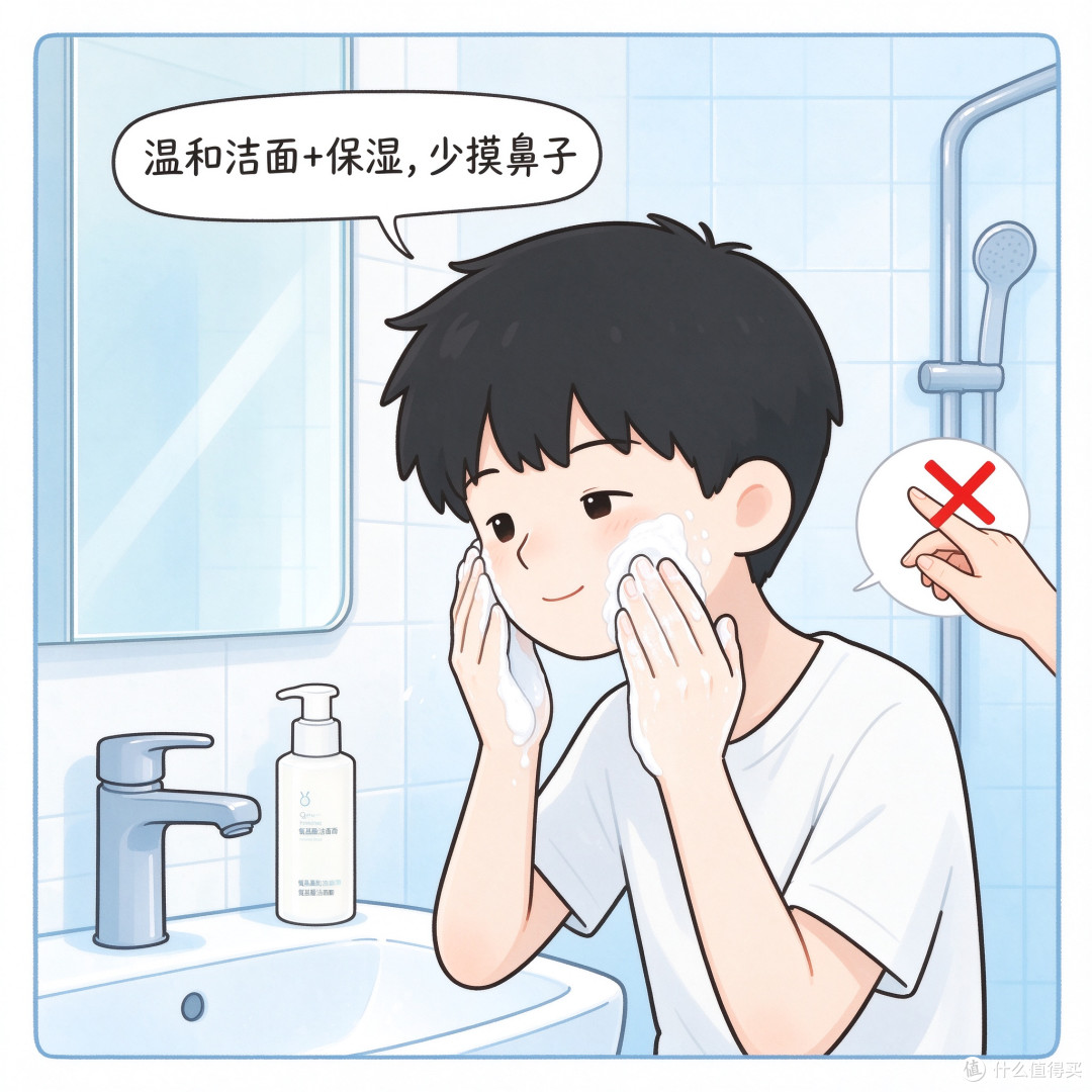 温和洁面保湿少摸鼻子