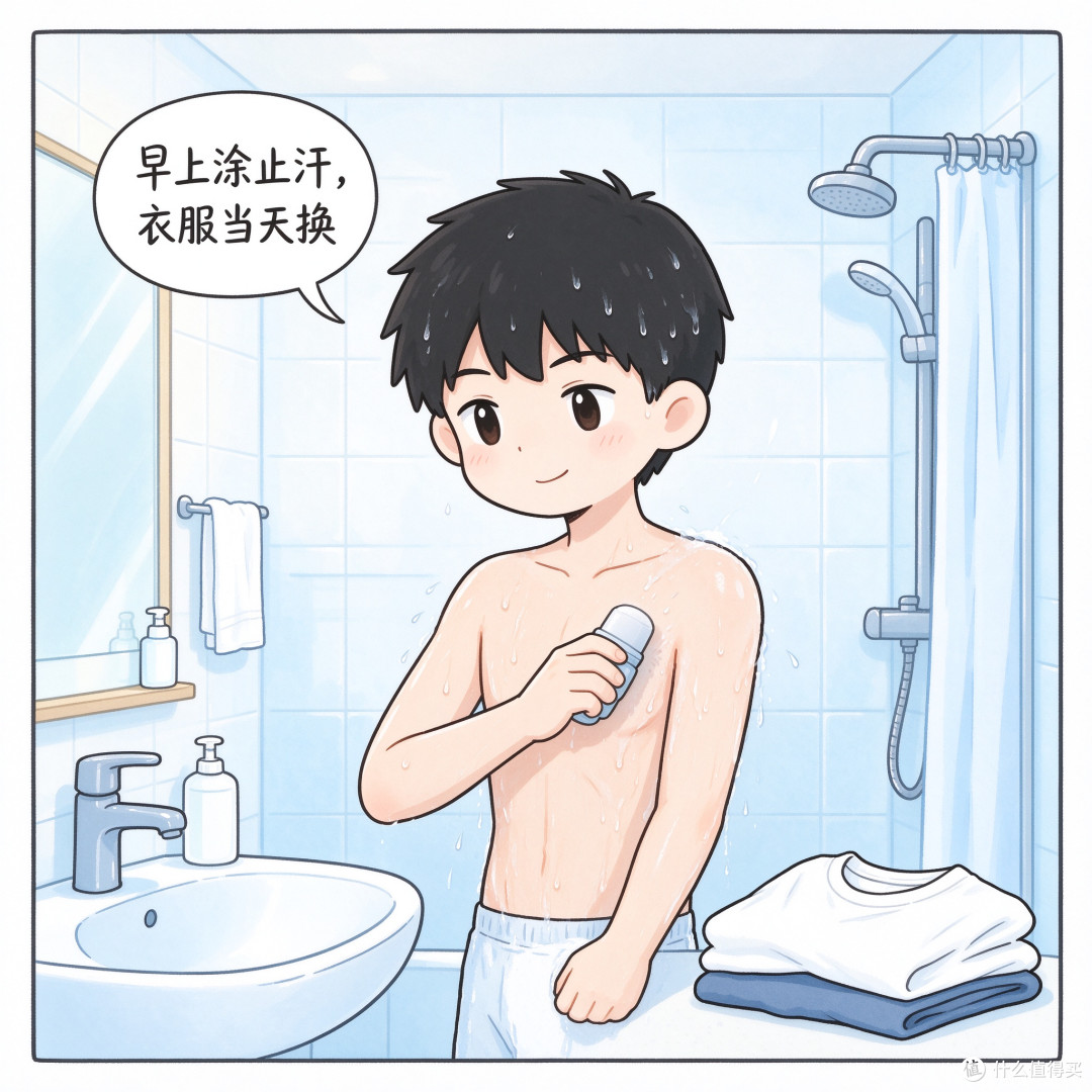 早上涂止汗衣服当天换