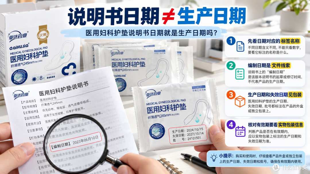 医用妇科护垫说明书日期就是生产日期吗