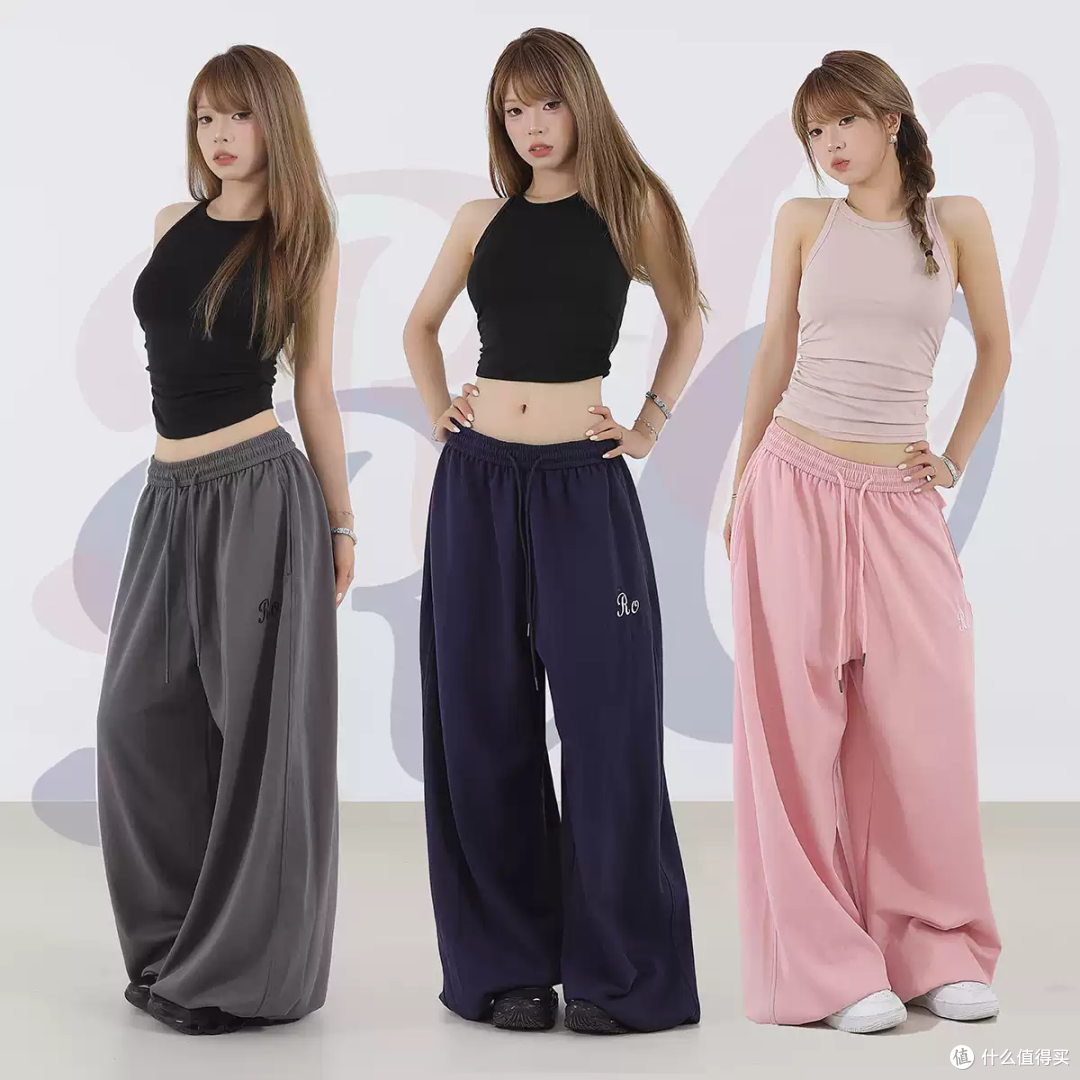 💃跳舞女孩必入!Rv 美式字母刺绣夏季薄款垂感卫裤✨