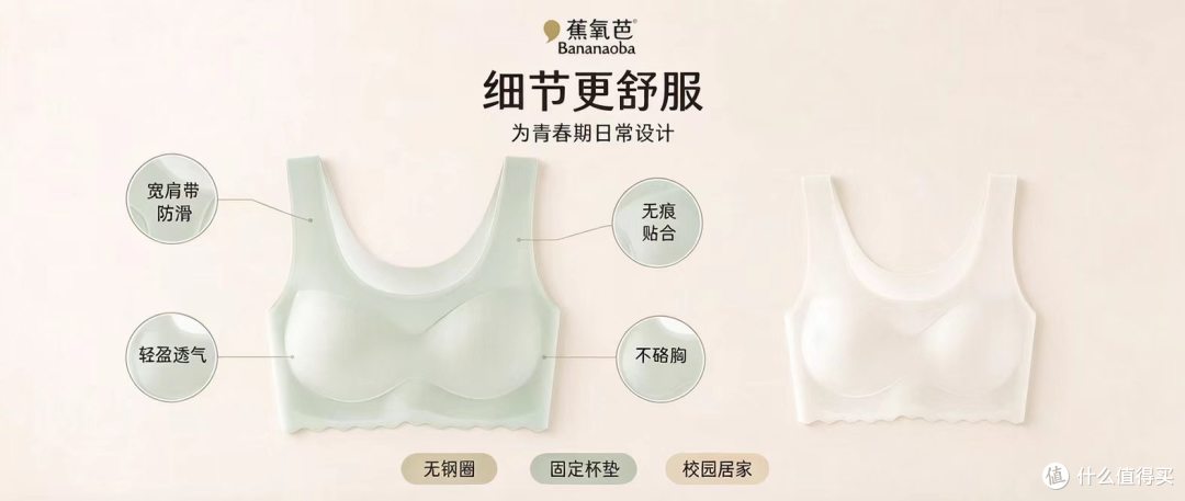 Bananaoba 少女发育期无痕内衣|校服隐形,青春期舒适首选