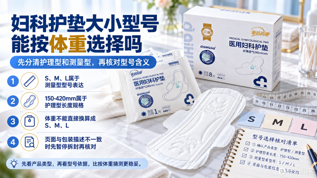 妇科护垫大小型号能按体重选择吗