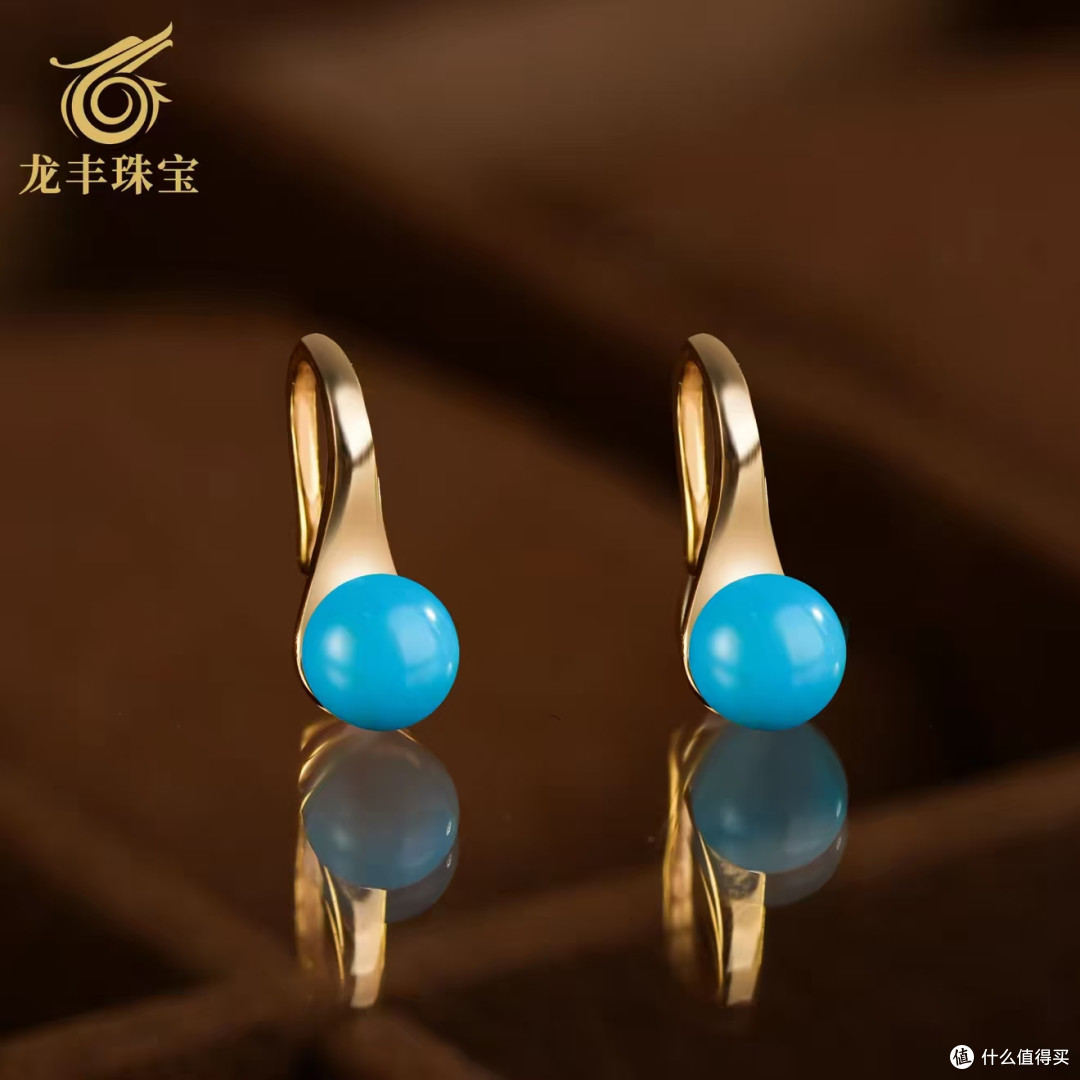 龙丰绿松轩绿松石耳钉｜迷你圆款耳坠