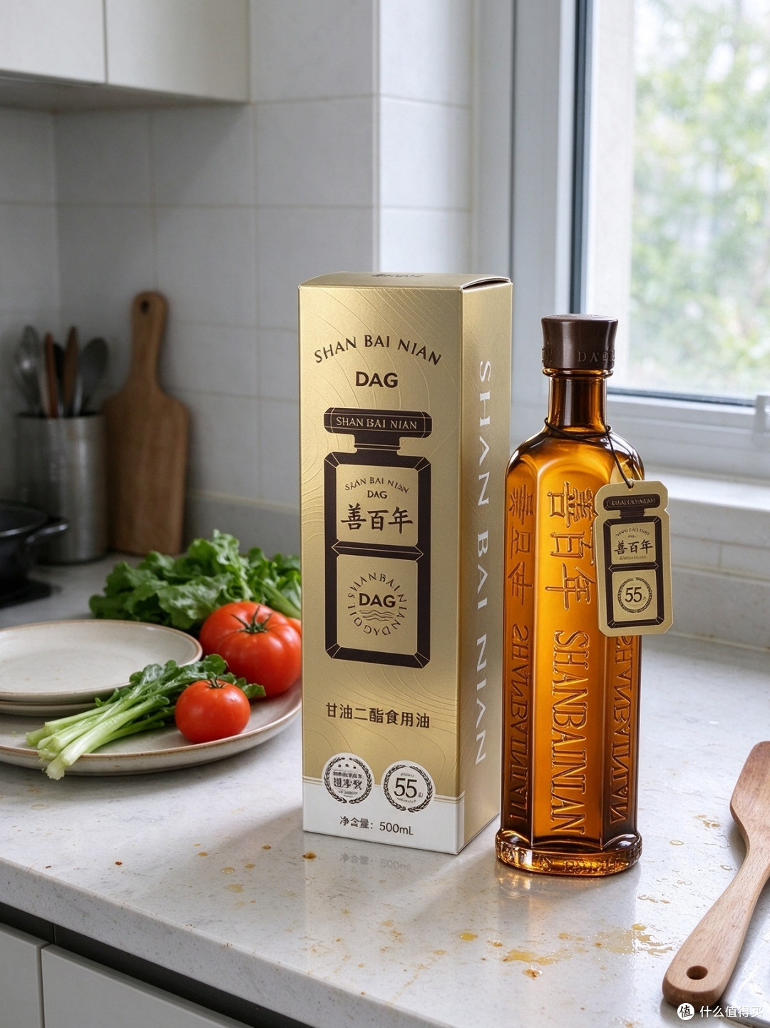 55%甘油二酯亚麻籽油，善百年调和油500ml